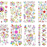 Autocollants 3D en forme de diamants pour enfants, imperméables, écologiques, à motifs géométriques, finition brillante, décoration adhésive en strass pour le maquillage du visage