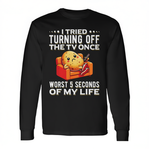 Camiseta de manga larga Homebody Couch Potato con diseño divertido de cita de televisión, ropa unisex - Product Image 2