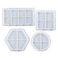 Moules en silicone à motifs Early Riser pour la création de plateaux en résine DIY, formes carrées, rondes, hexagonales, rectangulaires, pour rangement, décoration et moulage décoratif