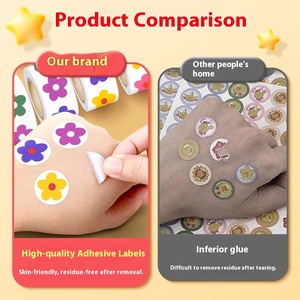 Tự Kỷ Luật nhỏ hoa đỏ vẽ con dấu giấy cho học sinh ghi nhớ trẻ em khuyến khích phần thưởng dán điểm hoạt hình dễ thương - Product Image 4