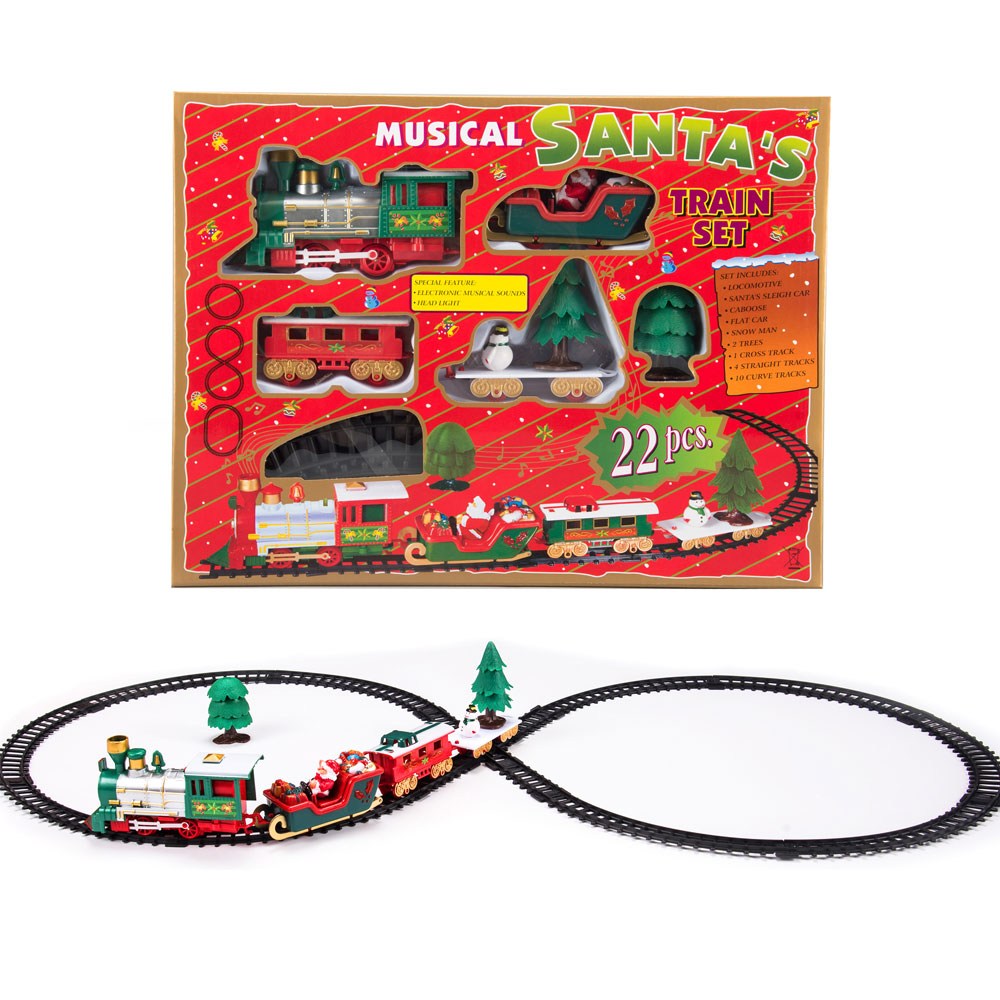 Juego De Tren Navideño Eléctrico Con Vías | Set De 9 Piezas Para Árbol De Navidad, Regalo Festivo Para Niños Y Niñas