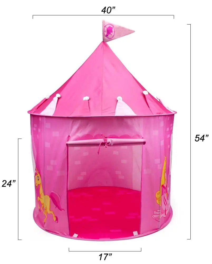 Màu hồng của cô gái công chúa chơi lâu đài/trẻ em trong nhà ngoài trời bật lên chơi lều vui vẻ nhà hát/trốn nhà chơi lều