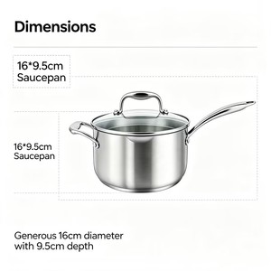 Ensemble d'ustensiles de cuisine en acier inoxydable, casserole à induction avec bec verseur et couvercle en verre avec <span class=keywords><strong>passoire</strong></span>, écologique, compatible lave-vaisselle et four - Product Image 3
