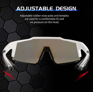KAPVOE 남성용 사이클링 변색 스포츠 선글라스, 러닝 산악 자전거 라이딩용 TR90 UV400 방풍 PC 렌즈 고글 - Product Image 5