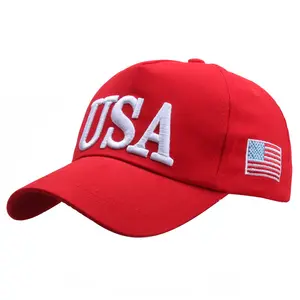 Gorra de béisbol con bordado de rayas y estrellas de América, Unisex, para deportes al aire libre