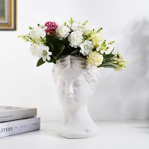Nordic abstract figurine porcelain flower pot human body statue home decoration accessories ceramic vase