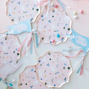 Paquete de Platos y Vasos de Papel para Postre con Diseño de Conejo de Pascua Estilo Ins de Damai, para Fiestas Infantiles de Pascua - Product Image 3
