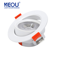 Spot LED encastrable 7W en polycarbonate, 4000K/6500K/3000K, à angle réglable