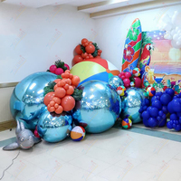 Boule miroir gonflable bleue Zhenmei, grands ballons brillants réfléchissants pour décoration de mariage, publicité, gonflables