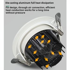 Downlight empotrable LED moderno con control remoto J-Box IC Air Tight Regulable Aluminio Cuadrado Fijo/Gimbal Ubicación húmeda LED regresado - Product Image 6