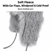 Chapeau d'hiver pour femme, chapeau à oreilles en fourrure avec attaches, chapeau russe Ushanka chaud et moelleux pour le ski, la neige et les activités de plein air