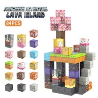 Ensemble de blocs de construction magnétiques Lava World, 100 pièces, plastique ABS écologique, jouets DIY, garçons, éducation créative, bâtiments modernes