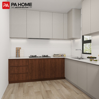 Meubles de cuisine laqués modernes sur mesure PA, armoires de garde-manger modulaires pour projets d'appartements, vente en gros