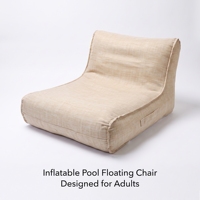 Chaise longue gonflable pour adultes, flotteur de piscine individuel recouvert de tissu avec dossier, pour hôtels et complexes hôteliers, personnalisable OEM