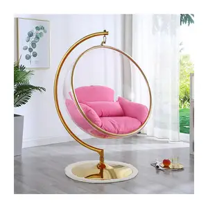 गर्म बेचने उच्च गुणवत्ता स्पष्ट गेंद कुर्सी एक्रिलिक स्टैंड के साथ स्विंग फांसी कुर्सी इनडोर अंडे की कुर्सी