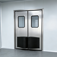 Bisagras de retorno automático de acero inoxidable para puertas de tráfico de doble hoja, ideales para pasillos industriales de alta frecuencia