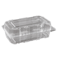 Boîte à gâteau rectangulaire transparente jetable, boîte à gâteau en plastique transparent avec charnière, boîte à nourriture à emporter, boîte à clapet, décoration de gâteau