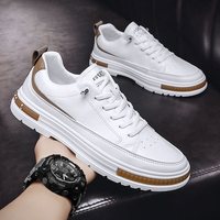 Nuevos zapatos de primavera para hombre, zapatos blancos transpirables, zapatos deportivos de suela gruesa modernos y versátiles, zapatos y zapatos planos informales