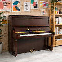 Piano droit d'occasion KAWAI KL601 brun satiné de haute qualité, d'origine japonaise, avec un son doux et lumineux, excellent état général
