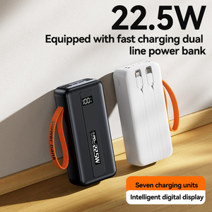 พาวเวอร์แบงค์ขนาดใหญ่ 30000mAh พร้อมโลโก้สั่งทำ หน้าจอ LED รองรับ QC3.0 PD 22.5W ชาร์จเร็ว สายชาร์จ ไฟฉาย ที่จับ USB Micro USB สำหรับมือถือ - Product Image 3