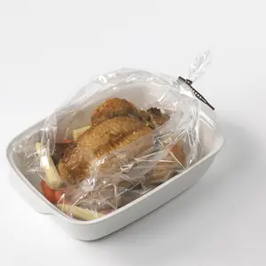 थैंगगगिंग डे टर्की ओवन बैग पीईटी ओवन बैग उच्च तापमान प्रतिरोधी स्टीम्ड समुद्री भोजन स्ट्रैप ओवन रोस्टिंग बैग के साथ