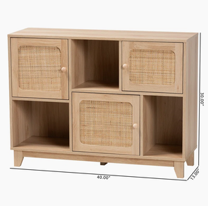 <span class=keywords><strong>Buffet</strong></span> de cuisine et de salle à manger à 3 portes en bois et rotin naturel moderne du milieu du siècle Usine de pieds coniques-<span class=keywords><strong>Buffet</strong></span> direct - Product Image 6
