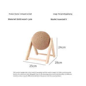 Sisal Ball <span class=keywords><strong>Cat</strong></span> Scratcher Self-Entertainment Verveling Verlichting Niet-Afstotende Verticale Slijtvaste Kattenspeelgoedklauwslijper Benodigdheden - Product Image 3