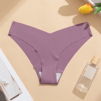 Sous-vêtements grande taille personnalisés pour femme découpe laser invisible sans trace de soie de glace sans couture culotte de bikini