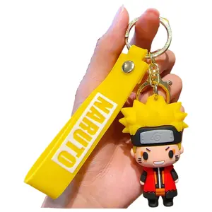 Popüler karikatür ninja karakter anahtarlıklar Anime Narutos bebek anahtarlık promosyon hediye kolye yumuşak kauçuk Pvc anahtarlık