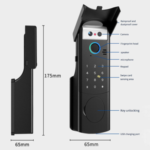 Serrure <span class=keywords><strong>de</strong></span> porte intelligente Tuya WiFi numérique 3D avec reconnaissance faciale et double empreinte digitale, étanche - Product Image 4