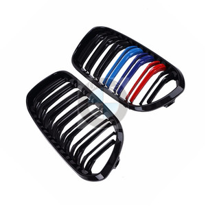 Grille BMW F20 F21 Noir Brillant Double Ligne Style M Prise d'Air pour Série 1 118i 120i Amélioration du Pare-chocs Avant - Product Image 1