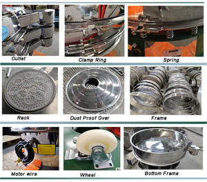 Tamis vibrant rotatif automatique Dahan tout en acier inoxydable 304 pour céréales, farine et poudre - Product Image 4