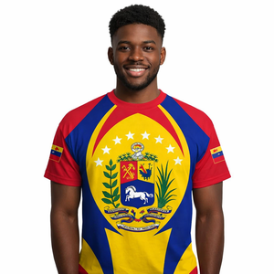 T-shirt de football pour homme à motif drapeau du Venezuela, décontracté, sportif, sublimation, manches courtes, col rond, respirant, séchage rapide - Product Image 2