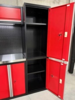 Armoire à outils combinée pour garage avec 246 outils inclus, en acier laminé à froid, pour atelier de réparation automobile, avec plan de travail de rangement