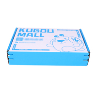 Boîte-cadeau en carton ondulé bleu avec logo personnalisé, emballage de casque d'écoute Bluetooth haut de gamme de luxe recyclable, expédition sur papier écologique