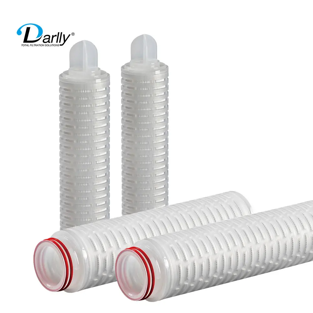 Darlly PES Pleated Cartridge Filter 02 Micron Membrane Filters Code 7 PES Filters 10/20/30/40 Inch For Industries
