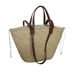 <span class=keywords><strong>Bolso</strong></span> de paja tejido para mujer, bolsa de paja tejida a mano, colorida e informal, para playa, para verano - Product Image 4