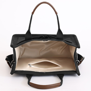 Sac à main multifonctionnel en toile <span class=keywords><strong>bordeaux</strong></span>, sac fourre-tout de travail avec fermeture à glissière et plusieurs poches - Product Image 5