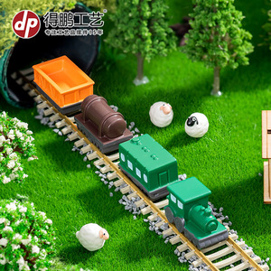 Dp – train miniature en résine, modèle artisanal, ornement décoratif pour la maison, affichage sur le bureau, design artistique de dessin animé - Product Image 2