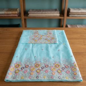 Tissu Frendi pour vêtements pour enfants, Choli Daman, tissu traditionnel indien, textile décoratif pour filles, vêtements ethniques festifs - Product Image 2