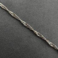 Cadena de Eslabones Dobles de Plata de Ley 925, Cadena Singapur de 3.5 mm sin Terminar, Cadena a Granel para Fabricación de Joyería DIY, para Collares y Pulseras, Venta al por Mayor