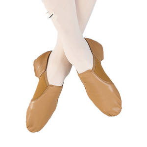 Zapatos de baile de Jazz para niñas, niños y mujeres, color negro, piel de <span class=keywords><strong>vaca</strong></span> bronceada, de alta calidad, venta al por mayor - Product Image 1