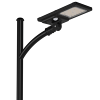 Lampadaire solaire LED tout-en-un avec système d'alimentation hybride AC et solaire, éclairage LED solaire extérieur étanche IP65