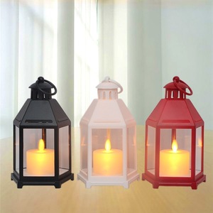 European-style Christmas <strong>Lantern</strong> Candle Holder Plastic <strong>Large</strong> Size LED Flickering Candles Courtyard Dining Room Decorative - Product Image 2