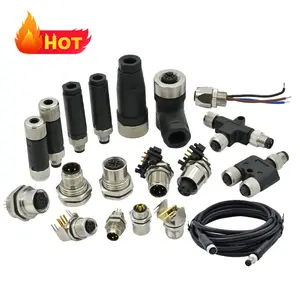 Custom Waterproof M5 M8 M16 7/8 M23 PVC PUR Cable Male Female 3 4 5 6 8 12 Pin Panel Mount Circular Sensor M12 Connector