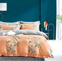 Ensemble de housse de couette 100% coton 200TC 300TC, motif imprimé numérique personnalisé, draps de lit