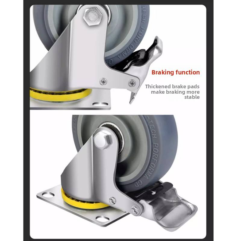 Rotating Casters Rubber Rotating Caster Medium Sized Industrial New 110KG Load Capacity ...