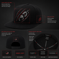 Gorra Snapback de Lujo con Logo de Oso Agresivo, Estilo Urbano, Visera Plana, Deportiva, Bordada, Tejido Común, Unisex, Personalizada OEM