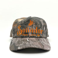 Gorra de béisbol de 5 paneles de sarga de algodón con camuflaje de árbol, de lujo, en blanco, para venta al por mayor, con bordado de logotipo de mariposa con letras vintage personalizadas, para exteriores
