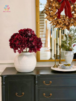 35cm Realistische Kunstmatige Hortensia Bloem Enkel Steel Stof Zijde Hortensia voor Huis Bruiloft Tafel Vaas Decoratie